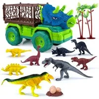Goods+Gadgets Spielfigur GOODS+GADGETS Dinosaurier Spielset mit Figuren, Truck & Spielmatte, (Abenteuer Tier-Welt, Spielset für Kinder), mit Truck und Spieleteppich
