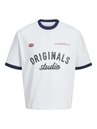 JACK&JONES - JORCAMBRIDGE RINGER FRONT TEE SS C JNR bright white - Gr. - 164