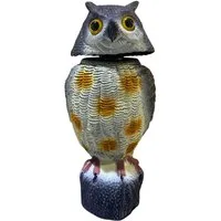 relaxdays Vogelattrappe Vogelabwehr Eule Wackelkopf 40 cm