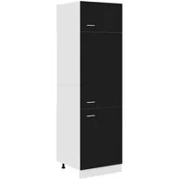 vidaXL Unterschrank Kühlumbauschrank Schwarz 60x57x207 cm Holzwerkstoff