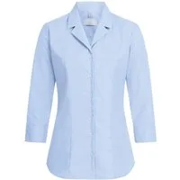 GREIFF Kurzarmbluse Greiff Corporate Bluse BASIC Damen 3/4 Kent Regular-Fit Hellblau