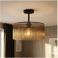 NOWA LED Deckenleuchte, Leuchtmittel inklusive, Warmweiß, Deckenlampe Deckenleuchte Wohnzimmerlampe Stäbe rauchfarben LED D 35cm