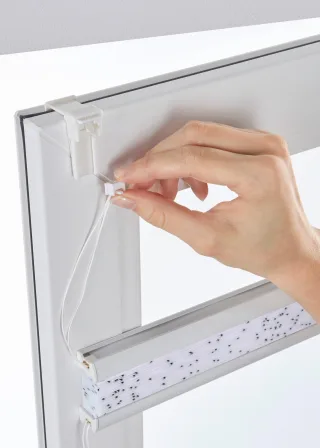 bonprix Plissee mit Druck, weiß, Gr.210x80 cm, Dezenter Fensterschmuck
