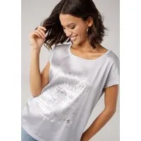 Laura Scott Shirtbluse aus Satin mit dezentem Aufdruck