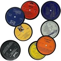 Yesterday's Vinyl Glasuntersetzer Vinyl Untersetzer im 8er Set aus echten Schallplatten zufälligen