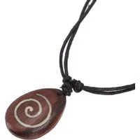 Guru-Shop Perlenkette Ethno Holzschmuck, Surferkette - ovale Spirale..