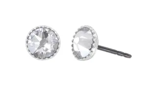 konplott - Ohrstecker - Black Jack weiß/silver