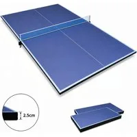 LVHOM Tischtennisplatte 244 x 122cm, Groß/Blau: Klappbar & Wetterfest für Indoor/Outdoor (ohne Gestell, faltbar, für Training allein, Familien-Spaß und platzsparende Aufbewahrung., Material: MDF, (L x B x H): 244 x 122 x 1,2 cm, Gewicht: 25 kg), Einf