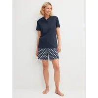 CALIDA Shorty Daylight Dreams (2 tlg) mit Rundhalsausschnitt und kleiner Knopfleiste, Cotton