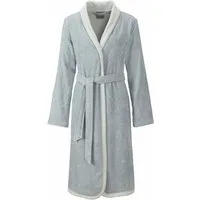 Egeria Damenbademantel Calea, ideal für Sauna & Spa, Hotelbademantel, Morgenmantel, Langform, Walkfrottee, Schalkragen, Gürtel, mit Schalkragen, farblich abgesetzt, 100 % Baumwolle