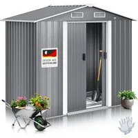 KESSER Gartenhaus, BxT: 131x131 cm, XL Metall Gerätehaus 4,2m³ mit Fundament 195x131x186cm
