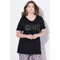 MIAMODA T-Shirt T-Shirt Komfort Fit Glitzer-Schriftzug