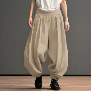 INCERUN Mens Trendy Wide Leg Pants Solid Color Casual Loose Foots-binding Pants Plus Size, Spring Fall, S-5XL