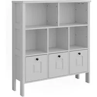 VitaliSpa® Bücherregal Ajaton, Weiß, 103.6 x 113.4 cm, 1-tlg.