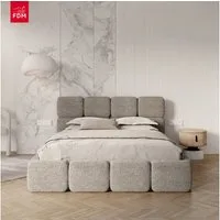 FDM Polsterbett CLOUDY Bettgestell Bett 140x200, 160x200, 180x200 cm Bestseller (verfügbar 140x200 160x200 180x200cm, Bettrahmen, Bett, mit großen gepolsterten Kopfteil, mit Bettkasten zum aufklappen), Hebbarer Metallrahmen, Bettkasten, ohne Matratze