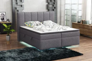 Boxspringbett Schlafzimmerbett ANGEL 180x200cm inkl.Bettkasten/ LED