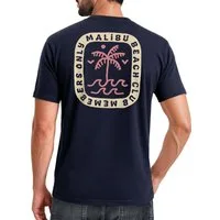 Neverless Print-Shirt Herren T-Shirt Backprint Surfer Style mit Grafik Aufdruck Malibu mit Print