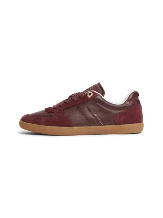 Tommy Hilfiger - Tribeca Ledersneaker mit Strukturmix rot - Gr. - 36