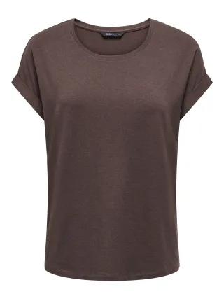 ONLY - ONLMOSTER S/S O-NECK TOP NOOS JRS Deep Mahogany - Gr. - XS
