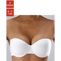 petite fleur by Lascana Schalen-BH (Packung, 2 Stück) mit abnehmbaren Trägern, Baumwolle, Sommer, BH ohne Träger