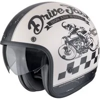 Scorpion Exo Motorradhelm Scorpion Exo Belfast EVO Drive Fast Jethelm Mattcreme / Schwarz (1er Set), jethelm für motorrad