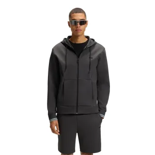 Boss - Hoodie mit durchgehendem Reißverschluss für Herren, Sport, Stretch (Dunkelgrau)