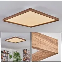 hofstein Deckenleuchte Deckenleuchte aus Metall/MDF/Kunststoff in Schwarz/Holzoptik/Weiß, LED fest integriert, 3000 Kelvin, 60 cm x 60 cm, 36 Watt, 4300 Lumen, 3000 Kelvin