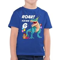 Shirtracer T-Shirt Ich bin 6 Jahre - T-Rex Dinosaurier Dino (1-tlg) 6. Geburtstag