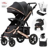 Daliya® Kinder-Buggy RAPIDY Buggy Kinderwagen, XXL Set, kompakt, Kinderbuggy, Sportwagen, (XXL 10-tlg. Komplettset, 10-tlg), Liegeposition, Fußsack, Spieltisch, Wickeltasche, Regenverdeck