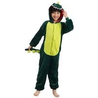 Corimori Jumpsuit Kinder Kostüm Jumpsuit Onesie verschiedene Designs (1-tlg) Fasching, Karneval, Tierkostüme Krokodil Grün 104-110 Dino Dinosaurier