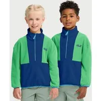 Jack Wolfskin Strickfleece-Pullover COLORBLOCK TAUNUS HZ K mit halbem Frontzipper, wasserabweisend, windabweisend, atmungsaktiv