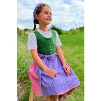 Isar-Trachten Dirndl Kinderdirndl 3tlg. - "AUSSEER TRACHT" - grün/rosa/lila