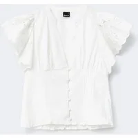 Gina Tricot Spitzenbluse Anglaise blouse - Bluse Damen - Spitzenbluse - Kurzarmbluse