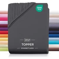 Carpe Sonno Spannbettlaken Topper Spannbetttuch Jersey 140x200 160x200 180x200 200x200 Baumwolle, Jersey, Gummizug: rundum, (1 Stück), Topper Spannbettlaken 140x200 für Matratzen bis 10cm Höhe