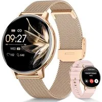 SWGOTA 2026 NEW Smartwatch Damen Fitnesstracker Uhr mit Anrufe,Pulsuhr,SpO2 Smartwatch (3.53 cm/1,39 Zoll, HD Touchscreen), Smartwatch für Damen mit Blutdruck,Schlafmonitor,Zyklus,2 Armbänder