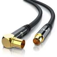 Primewire TV-Kabel, Koaxial, IEC Stecker, RF Buchse (50 cm), Antennenkabel gewinkelt, Koaxialkabel 75 Ohm HDTV, Radio, DVB-T - 0,5m