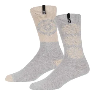 Lee - Stiefelsocken für Damen (2er-Pack) (Grau meliert/Ecru)