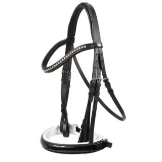 Hans Melzer Horse Equipment Hans Melzer Kandare Hamburg LACK schwarz/silber WB EXTRA (KB-Kaltblut)