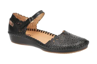 Pikolinos 655-0906 P. VALLARTA Damen Sandalette Schwarz - Echtleder Keilabsatz