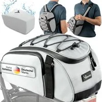 Valkental Gepäckträgertasche 3in1 Fahrradtasche Trunk Bag (mit Rucksackfunktion, und Tragegriff), wasserfest & reflektierend, 10L