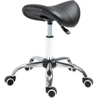 MC Star Drehstuhl attelhocker Arbeitshocker höhenverstellbar gepolstert in Schwarz (ideal für Kosmetik & Büro)