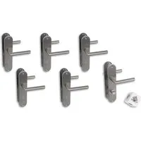 Alpertec Türbeschlag Renovierungsgarnitur für 5 x Zimmertüren BB und 1 x Bad/WC (6 St., Spar-Set), edelstahl satiniert