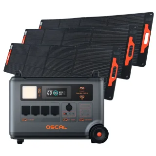 [EU Direct] Blackview OSCAL PowerMax 3600 SE PM3600 SE Portable Power Station with 3*200W Solar Panel, 3600Wh LiFePO4 So