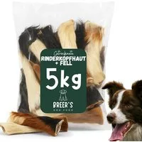 Breers Pet Food Rinderkopfhaut getrocknet mit Fell 5 kg Kausnack Hundeleckerlie, Einzelfuttermittel für Hunde für: Hunde, Harter Kauartikel, Leckerli getreidefrei, Hundesnack zuckerfrei