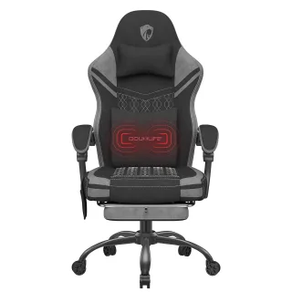 Douxlife GC-RC05 Fabric Gaming Chair Massage with Pocket Spring Widened Cushion High Back Ergonomic Footrest Lumbar Supp