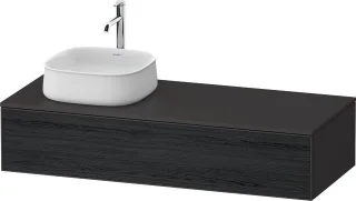 Duravit Zencha Konsolenwaschtischunterbau wandhängend Eiche Schwarz & Graphit Matt & Supermatt 1300x ZE4812L16800000