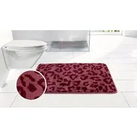 OTTO home Badematte Anna Leo, Badvorleger, Badezimmer Teppich, Duschvorleger, Höhe 15 mm, rutschhemmend beschichtet, schnell trocknend, fußbodenheizungsgeeignet, Polyester, rechteckig, mit Animal Print, modernes Muster, Leo, weich