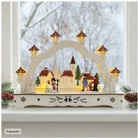 HTI-Living Schwibbogen Lichterbogen in modernem Weiß (1-tlg), Schwibbogen Weihnachtsdeko