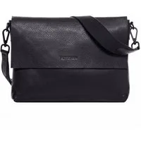 FEYNSINN Umhängetasche echt Leder Umhängetasche LINNEA groß Schwarz, Schultertasche Echtleder für Damen, Crossbody bag mit Reißverschluss