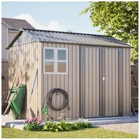 GIHAUVIA Gartenhaus Gartenhaus Metall Gerätehaus mit Pultdach, Geräteschrank für Garten.